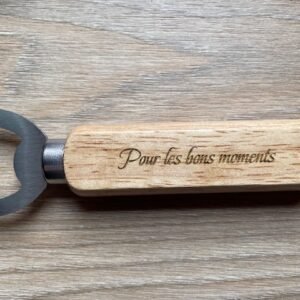 Décapsuleur en bois personnalisé gravure laser