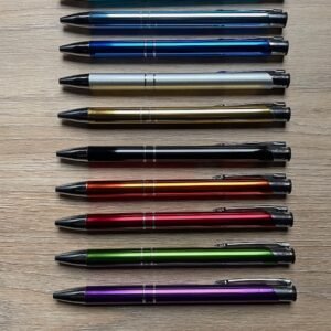 Collection de 10 stylos billes premium en métal de différentes couleurs pour gravure laser