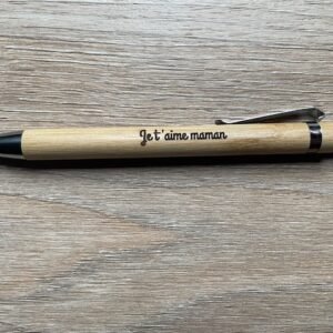 Stylo en bois personnalisé avec gravure fine